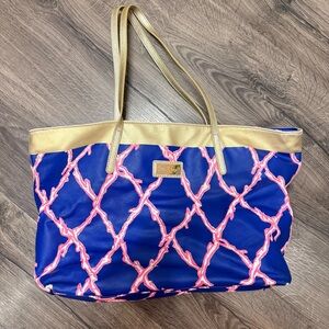 Vintage Lilly Pulitzer Blue and Pink Coral print Tote Bag